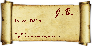 Jókai Béla névjegykártya